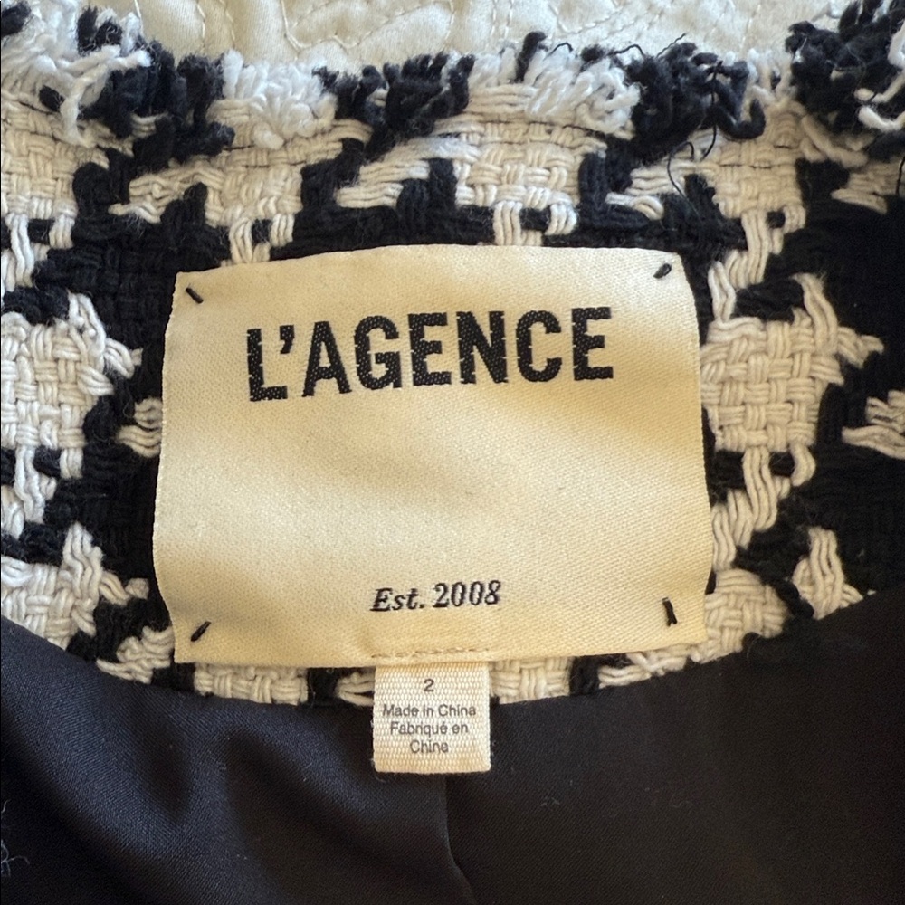 L'Agence Adette Houndstooth Tweed Jacket NWOT - Picture 10 of 10